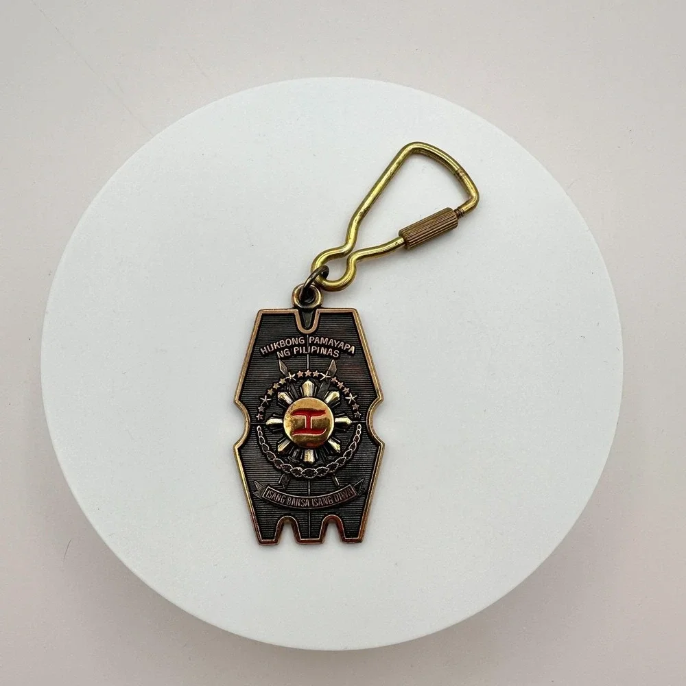 Vintage 80s Philippines Military Police‎ Keychain Maj Gen Ramon Montano Shield